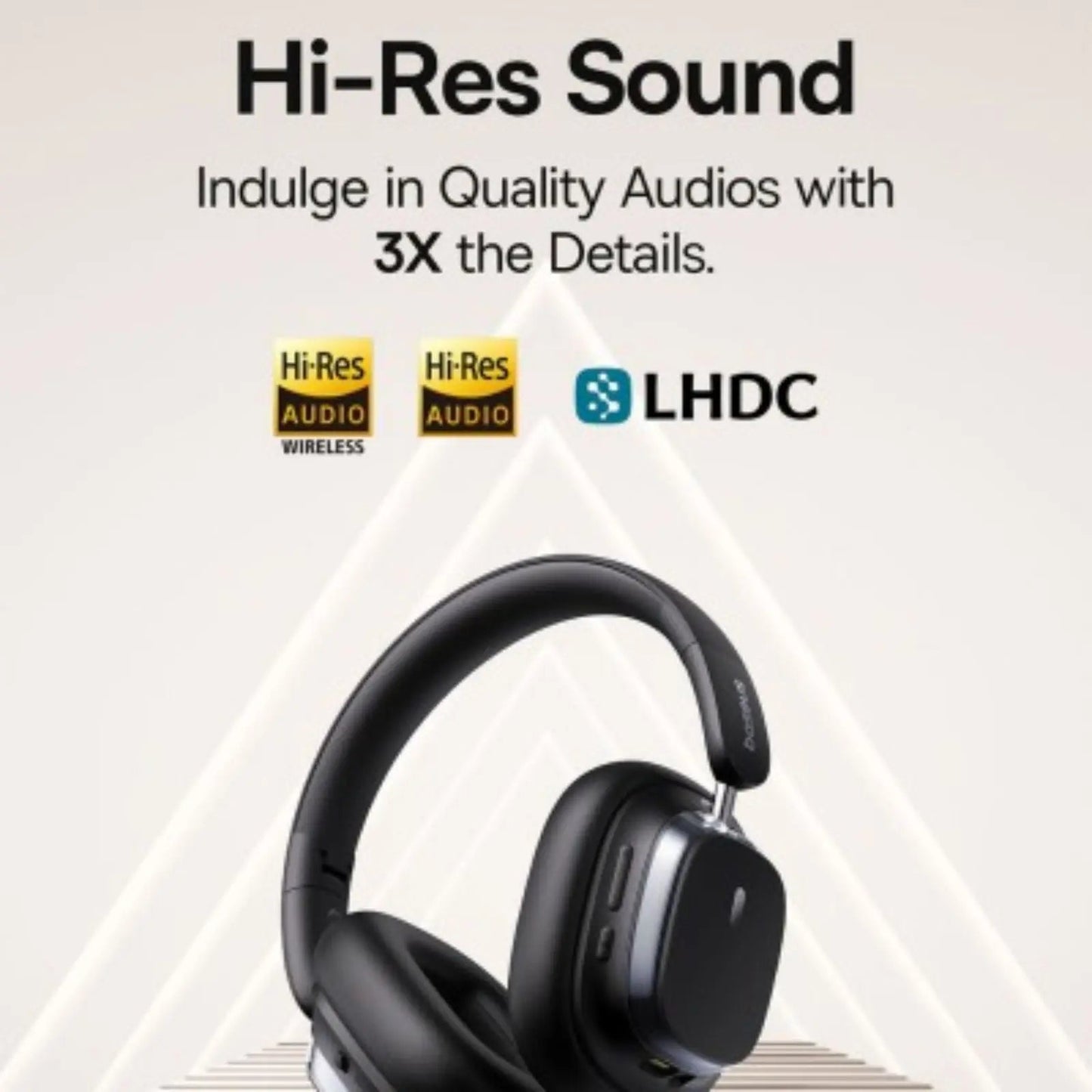 Baseus Bowie H1s Noise-Cancellation Wireless Headphones (A00075301113-00)-Black