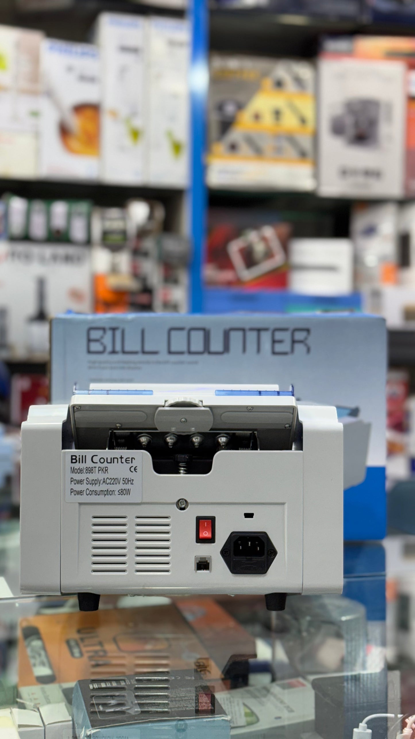 A fast and reliable currency counting machine, clearly identified as Model 898T PKR. This standard bill counter is essential for businesses requiring quick and accurate cash counting.