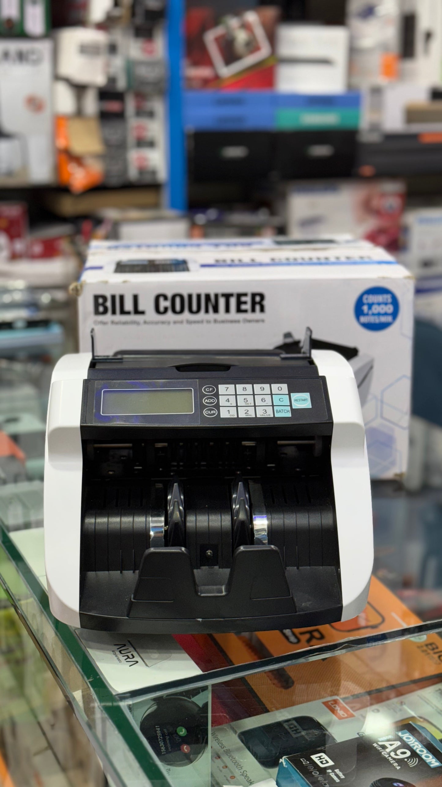 A fast and reliable currency counting machine, clearly identified as Model 898T PKR. This standard bill counter is essential for businesses requiring quick and accurate cash counting.