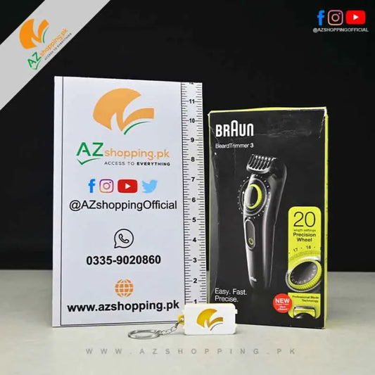 Braun – Beard Trimmer 3, Hair Clipper, Groomer with 20 Stubble 1-20 mm Length Precision Wheel – Model: BT3221