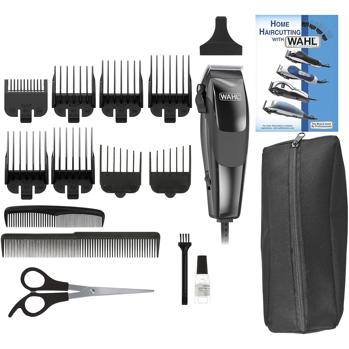 Wahl Sure Cut Clipper Kit, 79449-200 | Self Sharpening Blades, Powerful Motor, 8 Guide Combs