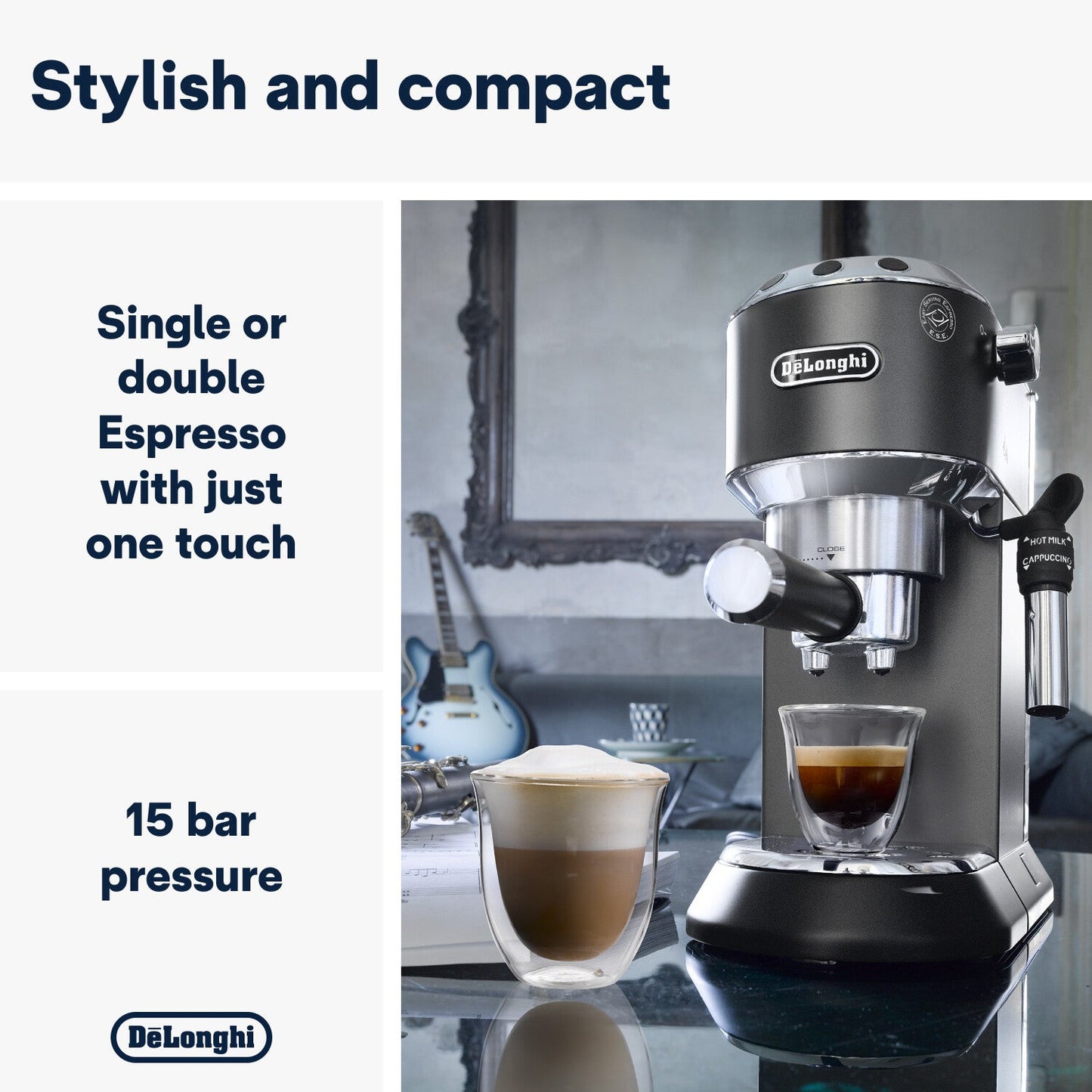Delonghi - Dedica Style - Matt Black - EC685.BK