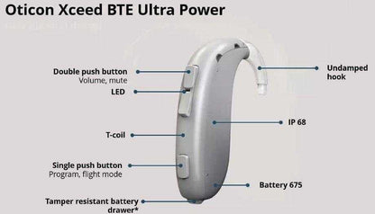Oticon Xceed 3 Ultra Power BTE Digital Hearing Aid, Tinnitus Balance, Bluetooth Connectivity Programmable Ear aid