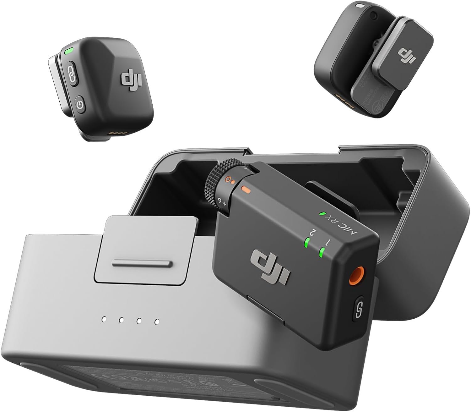 DJI Mic Dual Wireless Microphone System (2 TX + 1 RX + Charging Case)