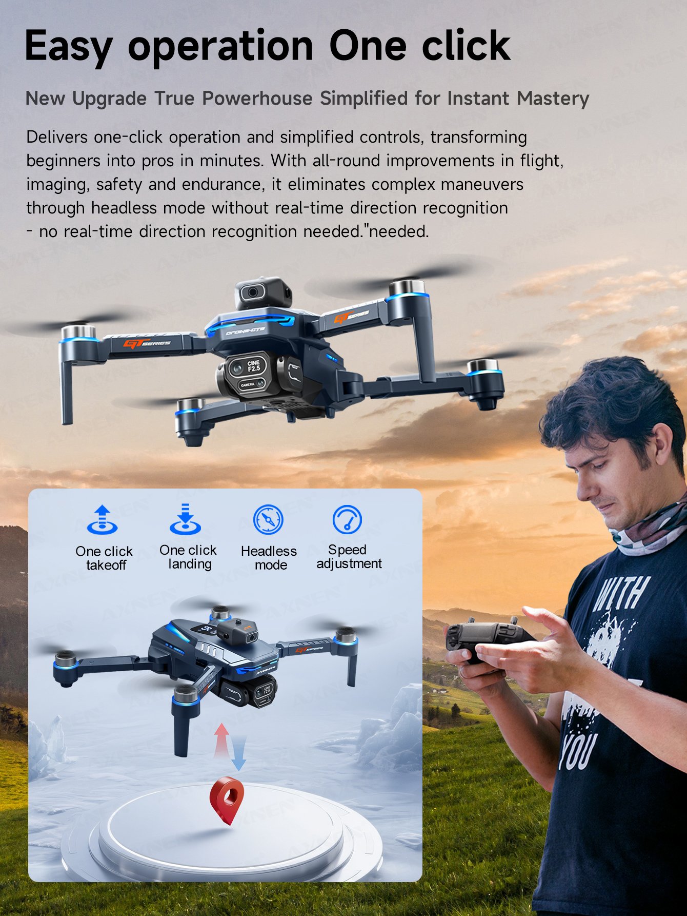 GT8 Drone 8K High-definition Professional Dual-Camera 5G WIFI Brushless Motor Obstacle Avoidance Sensors Quadcopter