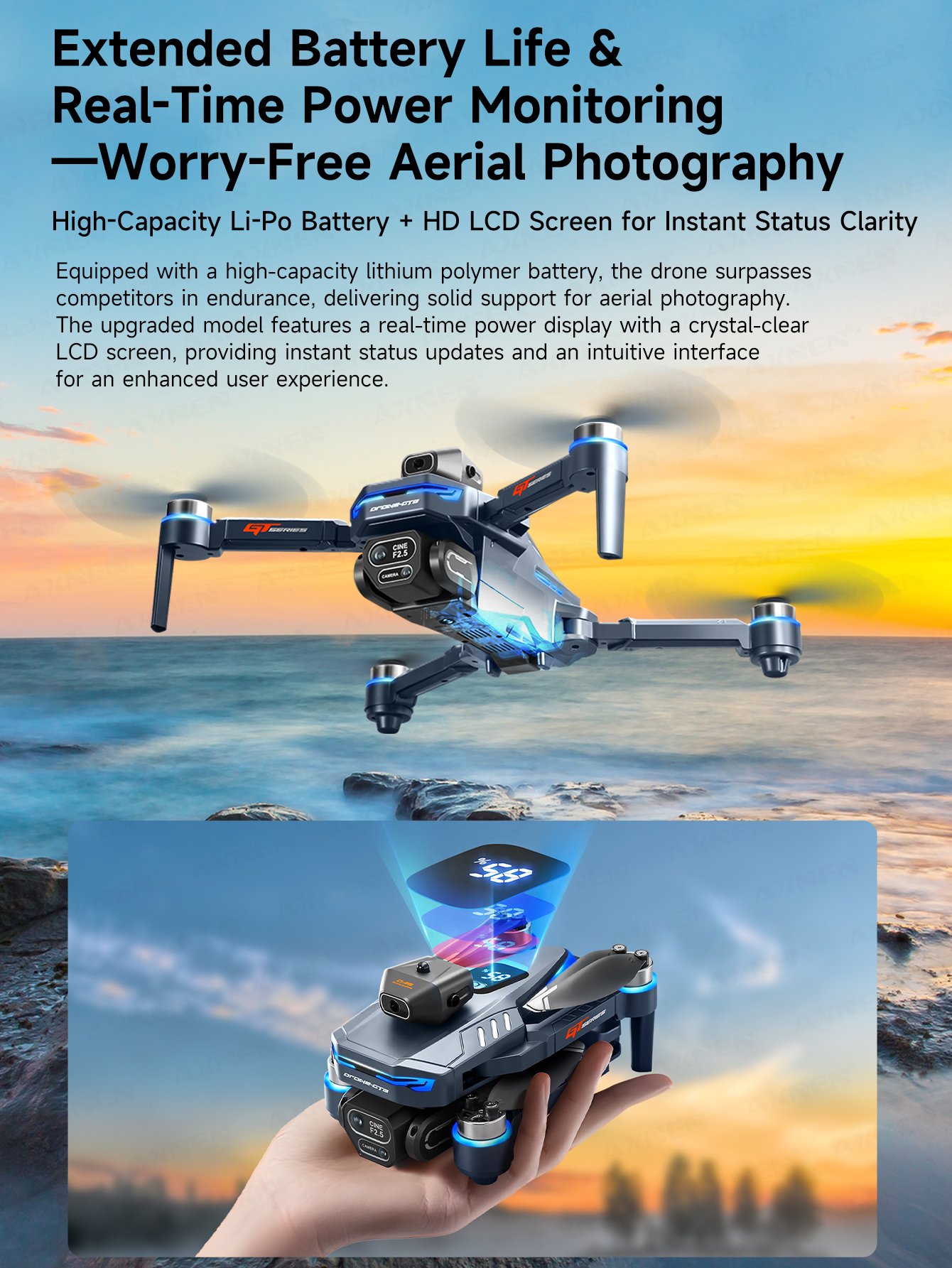 GT8 Drone 8K High-definition Professional Dual-Camera 5G WIFI Brushless Motor Obstacle Avoidance Sensors Quadcopter