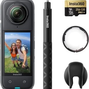 Insta360 X4 Motorcycle Bundle- 8K Waterproof 360 Action Camera, 4K Wide-Angle Video, Invisible Selfie Stick, Removable Lens Guards, 135 Min Battery Life, AI Editing, Stabilization, for Sports, Travel
