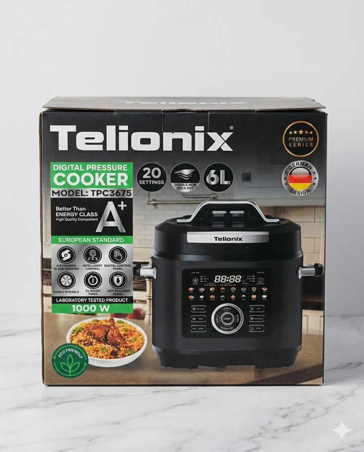 Telionix Digital Pressure Cooker Premium Series 6L 1000W (TPC3675)