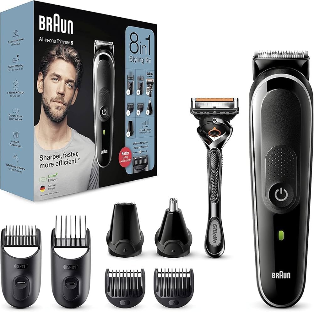 Braun Multi Grooming Kit MGK3045 – All-in-One Beard & Hair Trimmer 8-in-1