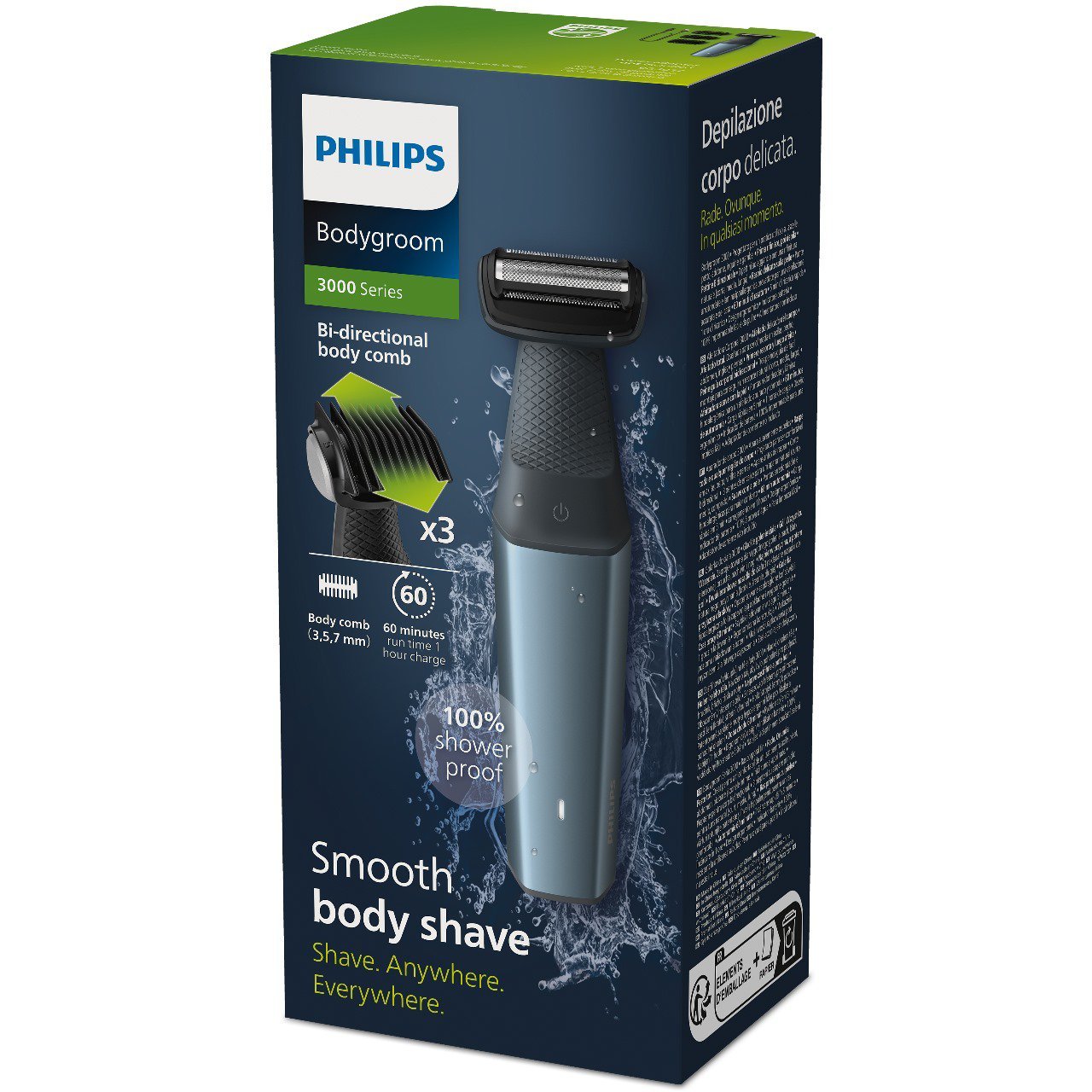 Philips Series 3000 Bodygroom – Smooth Full-Body Hair Removal Shaver