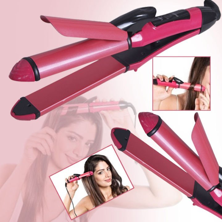 JMF 2-in-1 Hair Styler – Straightener & Curler Combo Styling Tool