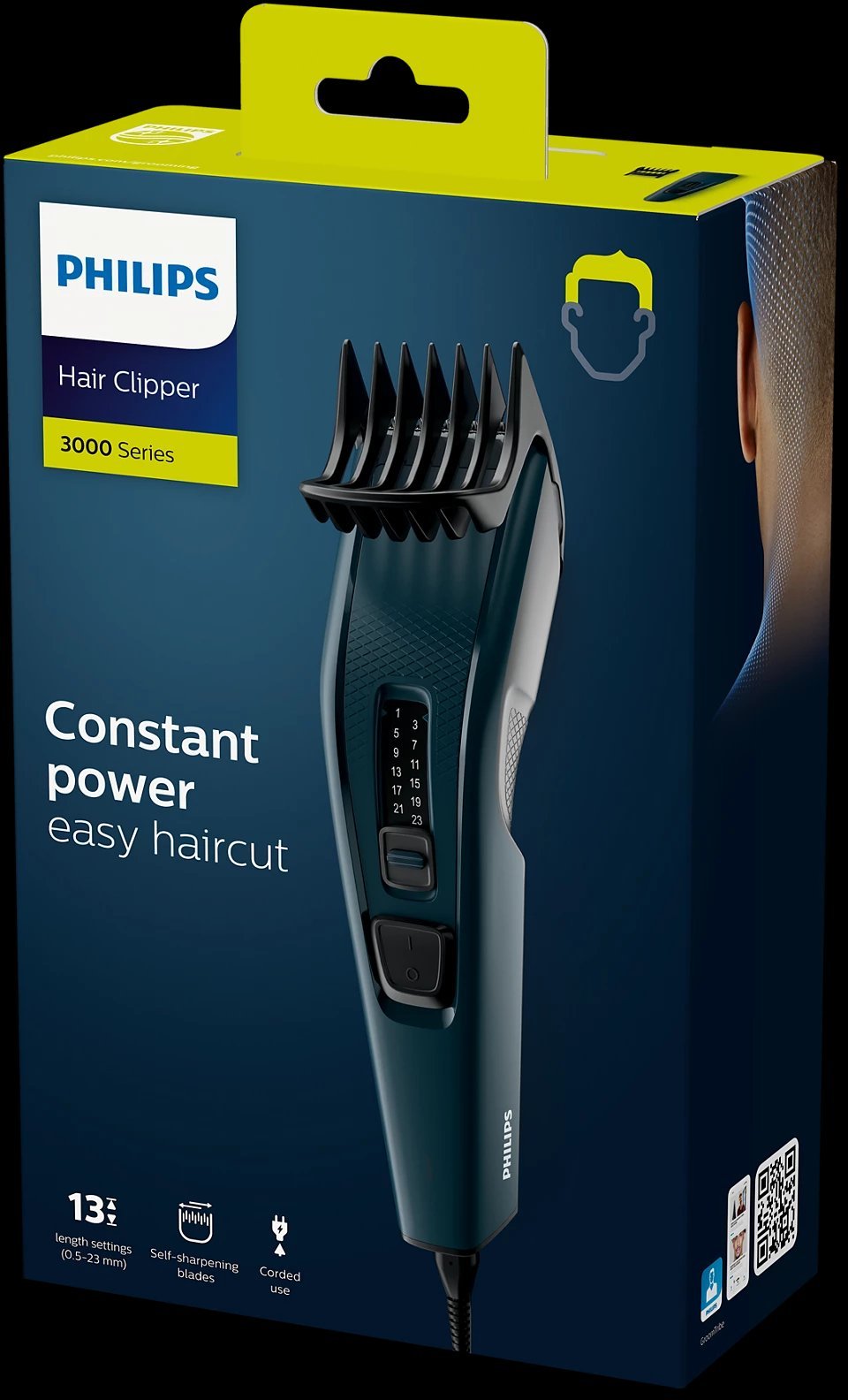 Philips Series 3000 Hair Clipper – Easy Even Haircut Trim-n-Flow Technology (HC3505)