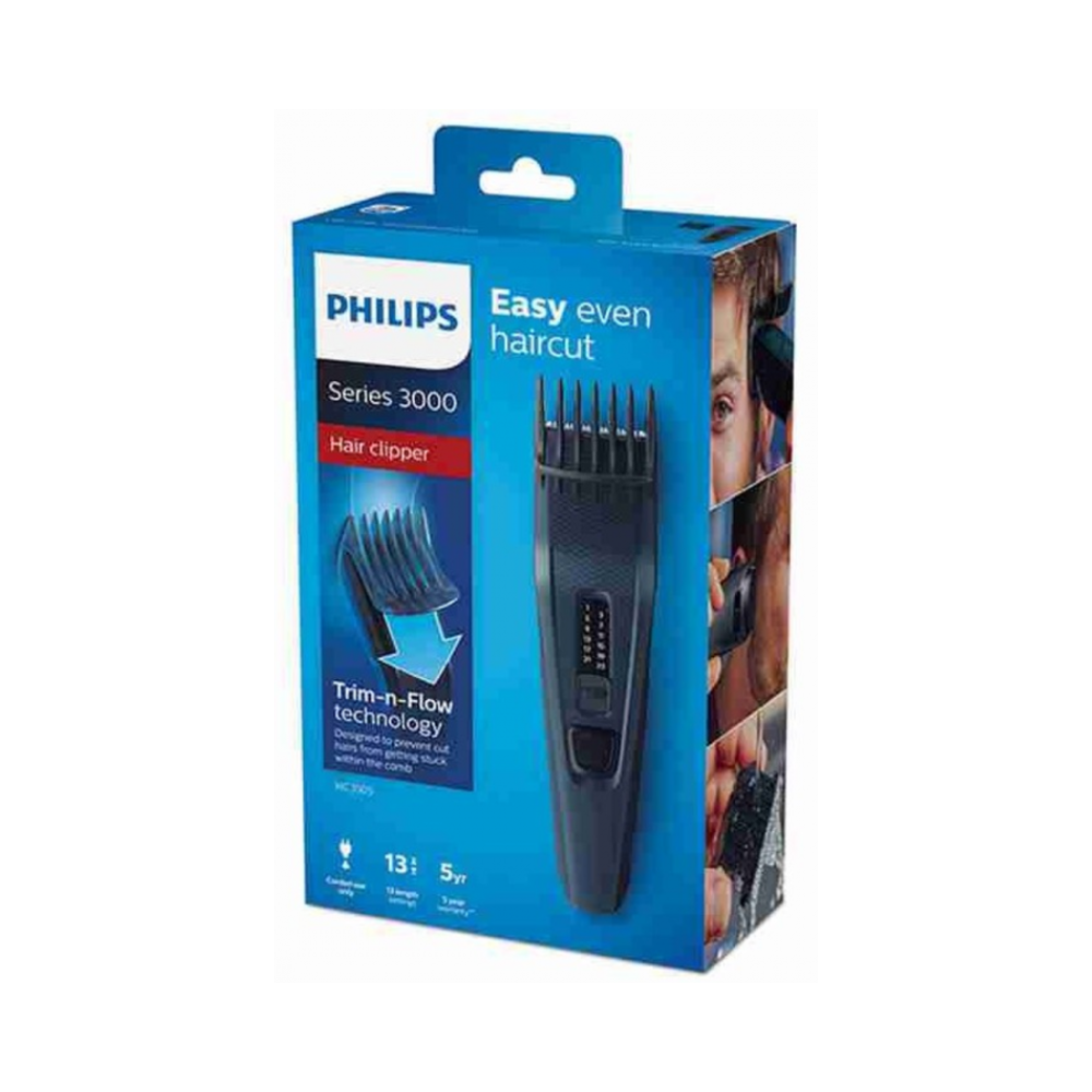 Philips Series 3000 Hair Clipper – Easy Even Haircut Trim-n-Flow Technology (HC3505)