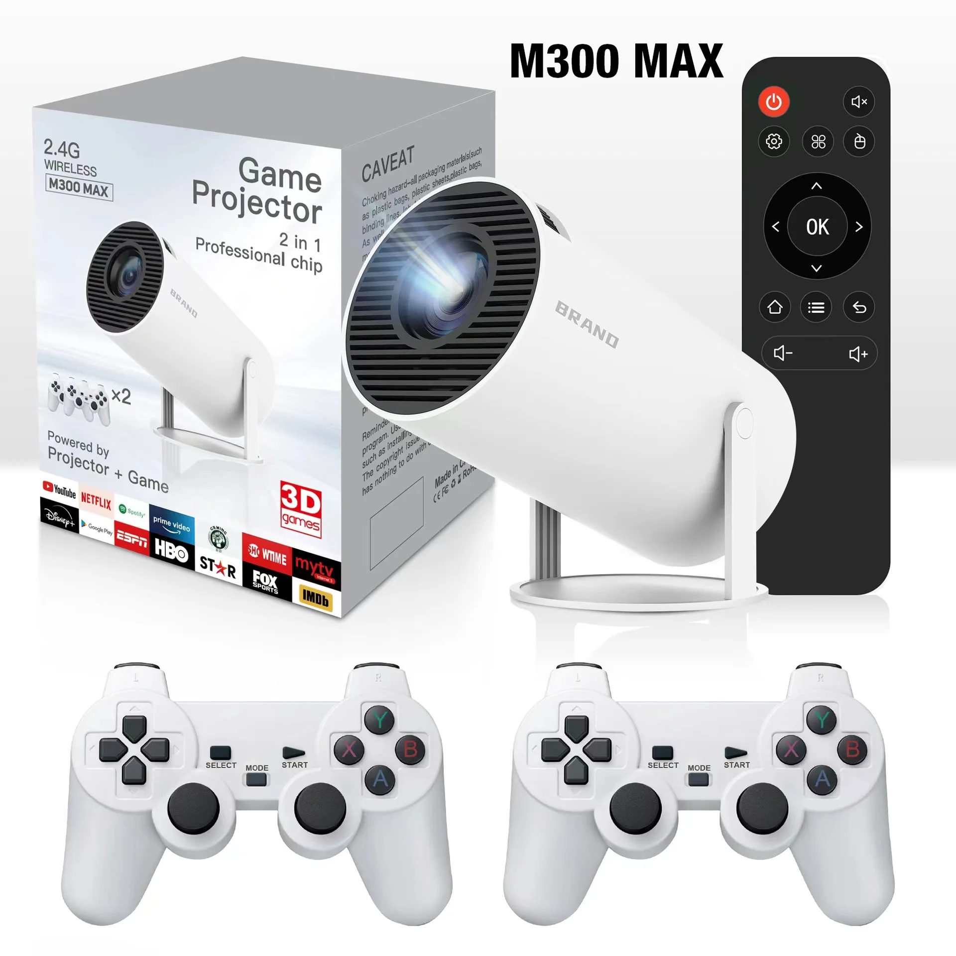 2.4G Wireless Game Projector M300 MAX – 2 in 1