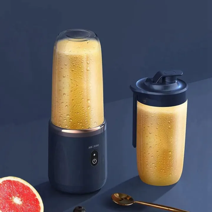 USB Rechargeable Juicer Blender - Mini Portable Personal Size Blender with 6 Blades - Electric Mixer for On-the-Go Smoothies - 400ml Food Grade Fruit Juicer Machine